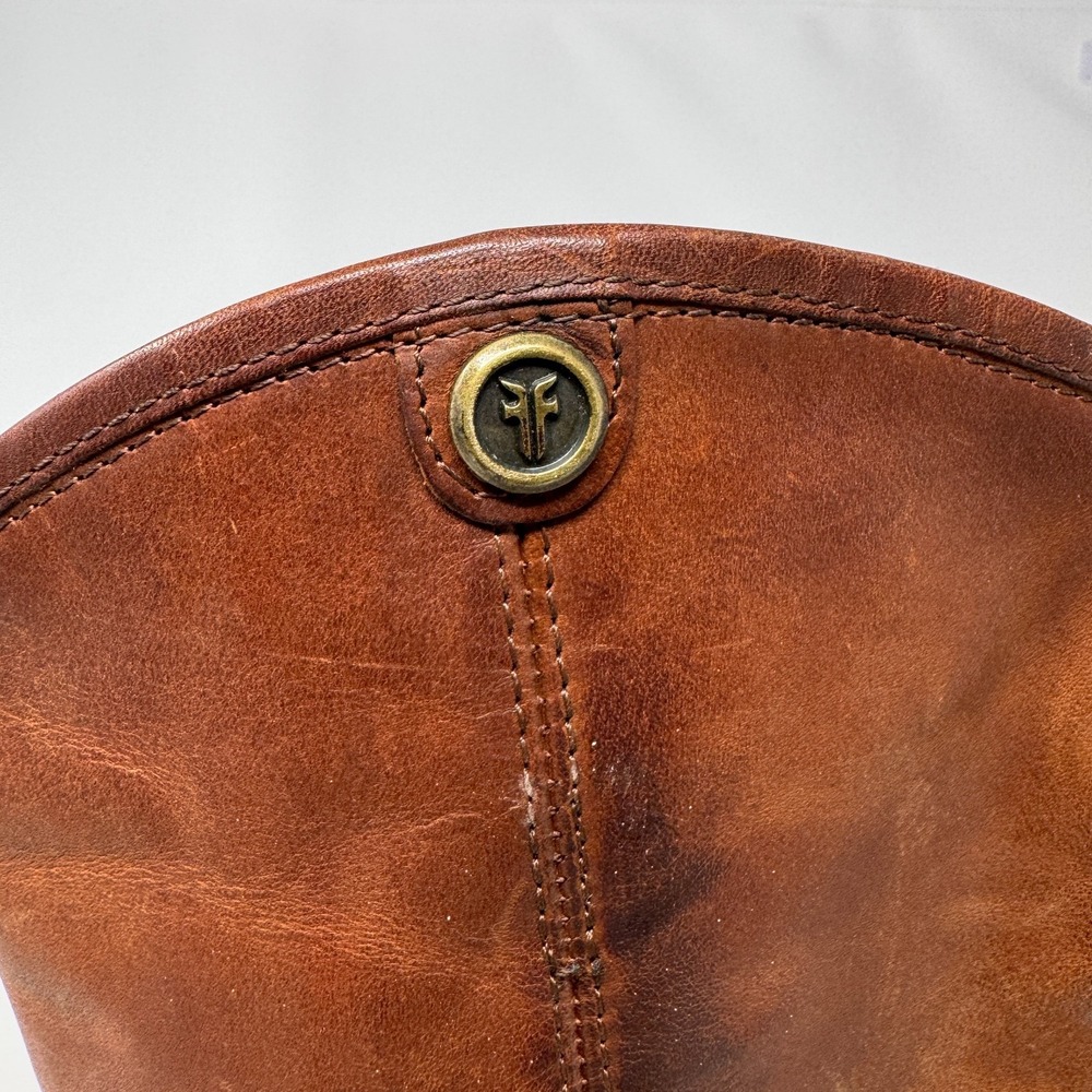 Frye Melissa Button Riding Boots Extended Calf Mahogany Leather Women's 8.5 B - Picture 8 of 11
